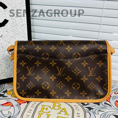 Louis Vuitton Monogram Baguette Shoulder Bag Brown Gold Hardware