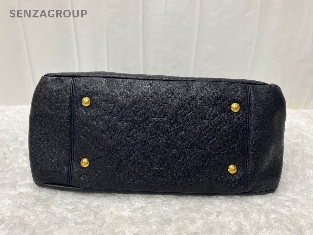 Louis Vuitton Monogram Tote Top Handle Bag Black Gold Women Classic Fashion