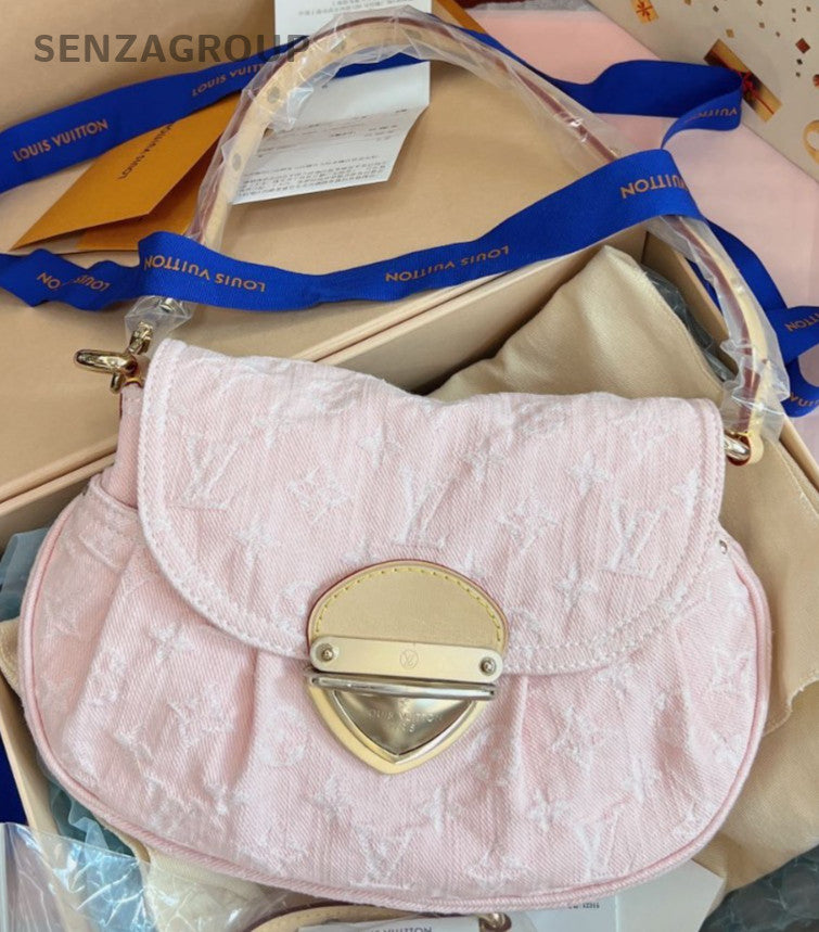 Louis Vuitton SUNSET Shoulder Bag Pink Gold Used Women Designer