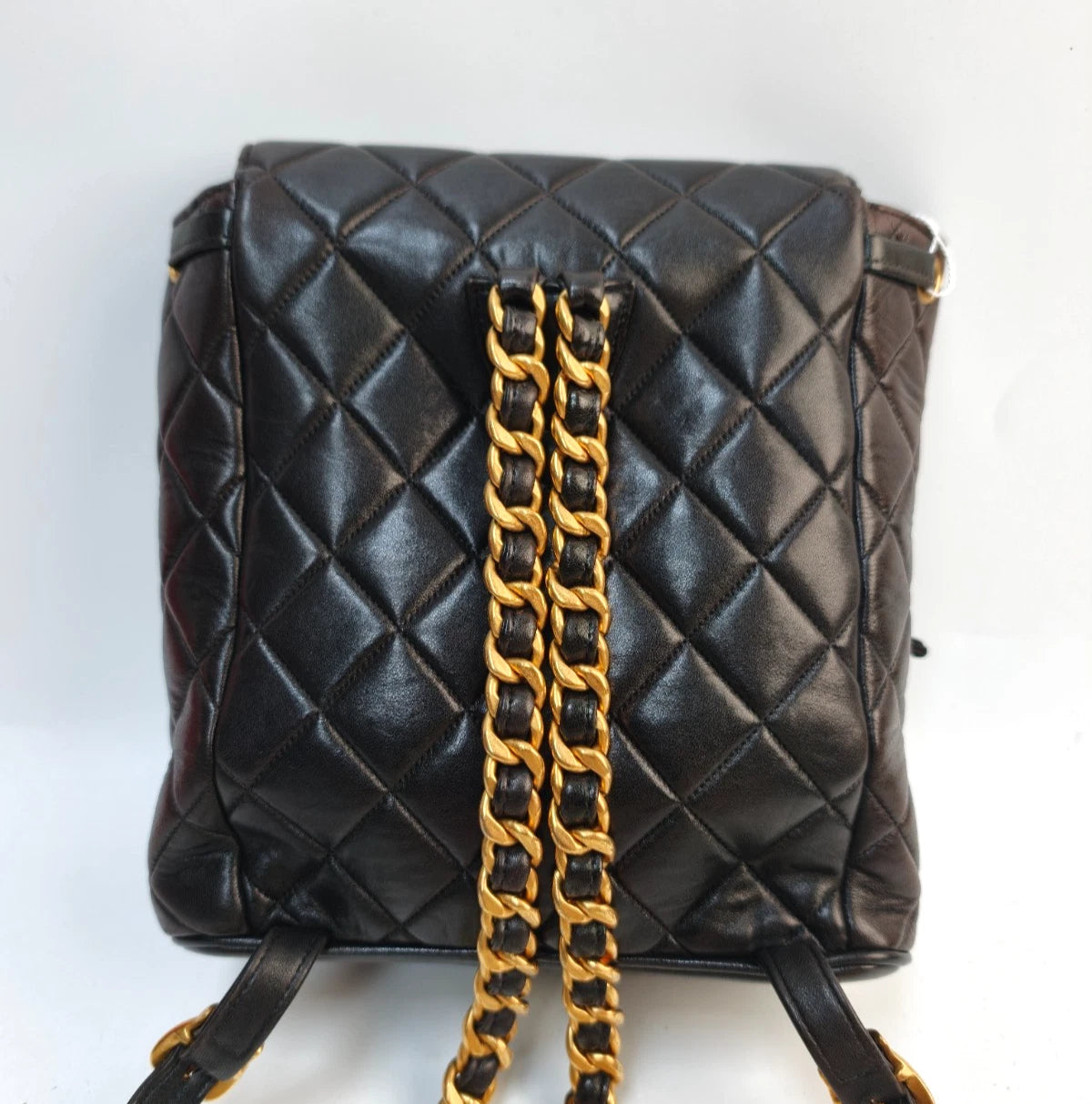 Chanel Duma PM Chain Backpack Brown Gold Diamond Used Women Classic