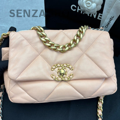 Chanel 19 Bag Orange Gold Chain Quilted Shoulder Crossbody Bag