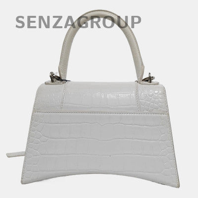 Balenciaga Hourglass Small Silver Leather Shoulder Bag