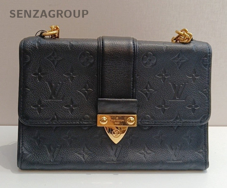 Louis Vuitton Monogram Chain Shoulder Bag Black Gold Women Classic