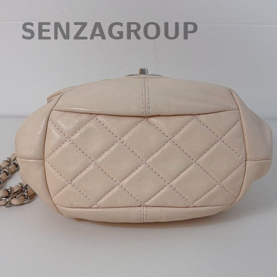 Chanel Pink Silver Quilted Chain Shoulder Bag Women's Fashion