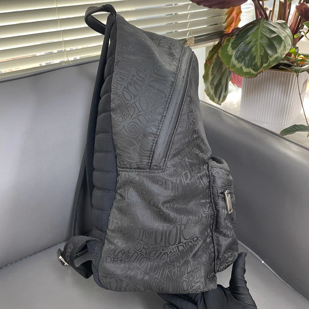 Dior x Stussy All Over Logo Print Casual Backpack For Women