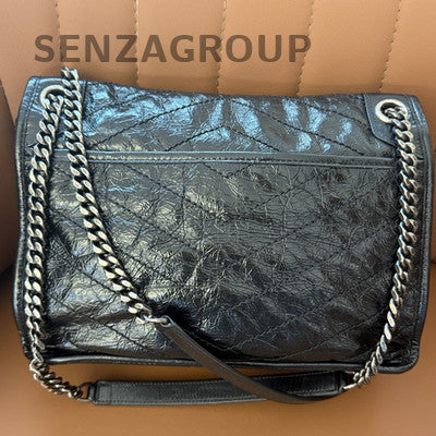 Saint Laurent Niki Medium Black Silver Chain Shoulder Bag Classic Women