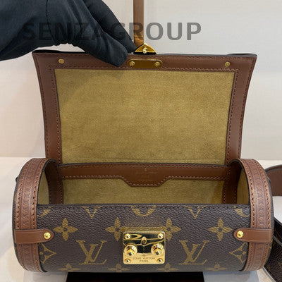 Louis Vuitton Monogram Papillon Crossbody Shoulder Bag Brown Gold Clasp