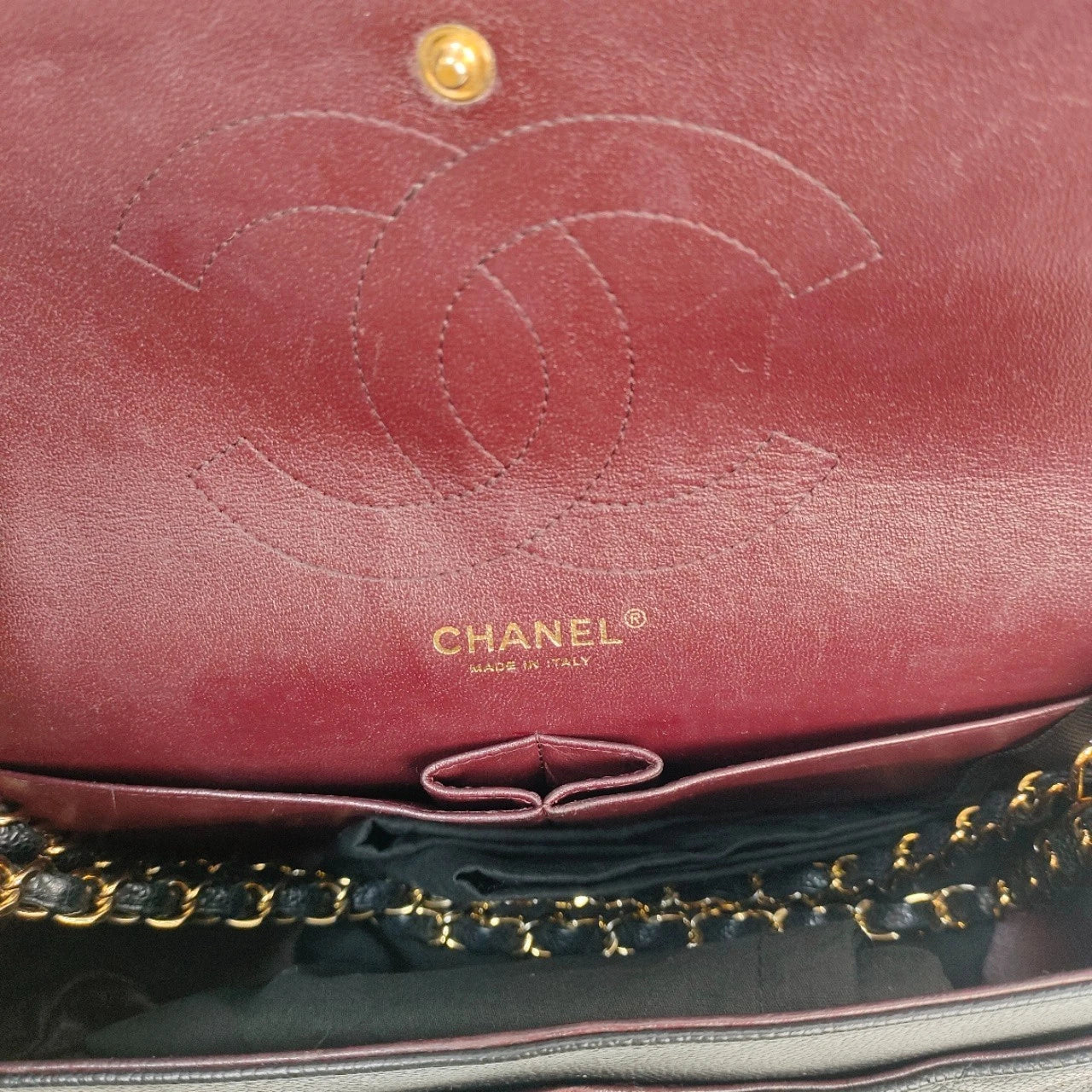 SJ0001 KY02382 Chanel CF Classic Flap Jumbo Caviar Leather Gold Hardware