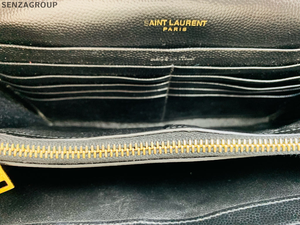 Saint Laurent Mini Envelope Chain Shoulder Crossbody Bag Black Gold