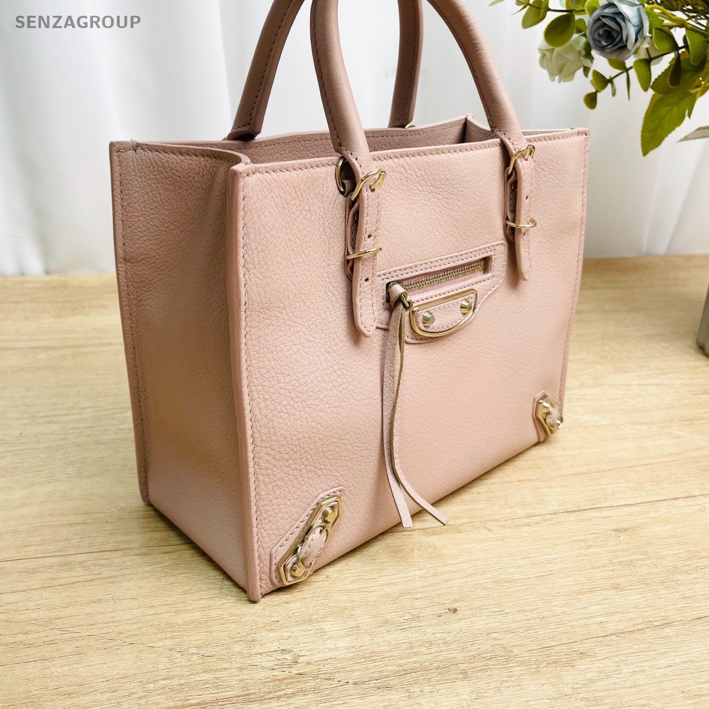 Balenciaga Classic Mini Tote Top Handle Shoulder Crossbody Bag Pink Vintage