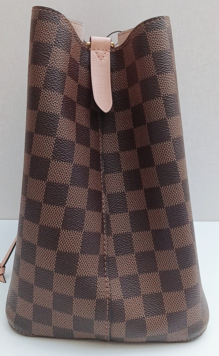 Louis Vuitton Damier Bucket Shoulder Bag Brown Pink Used Women Classic Designer