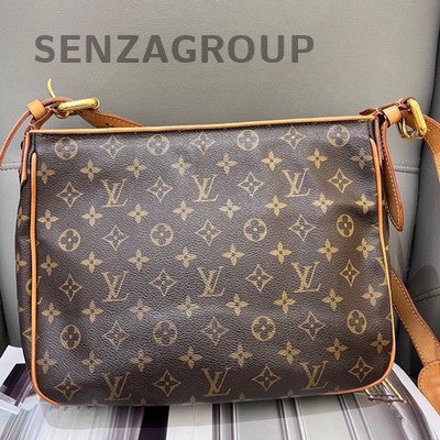 Louis Vuitton Monogram Manhattan Shoulder Bag Brown Classic Women