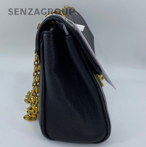 Louis Vuitton Germain Chain Monogram Shoulder Bag Black Gold Women Classic