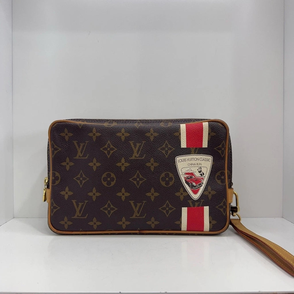 Louis Vuitton Limited Edition Monogram Panda Graphic Clutch For Women