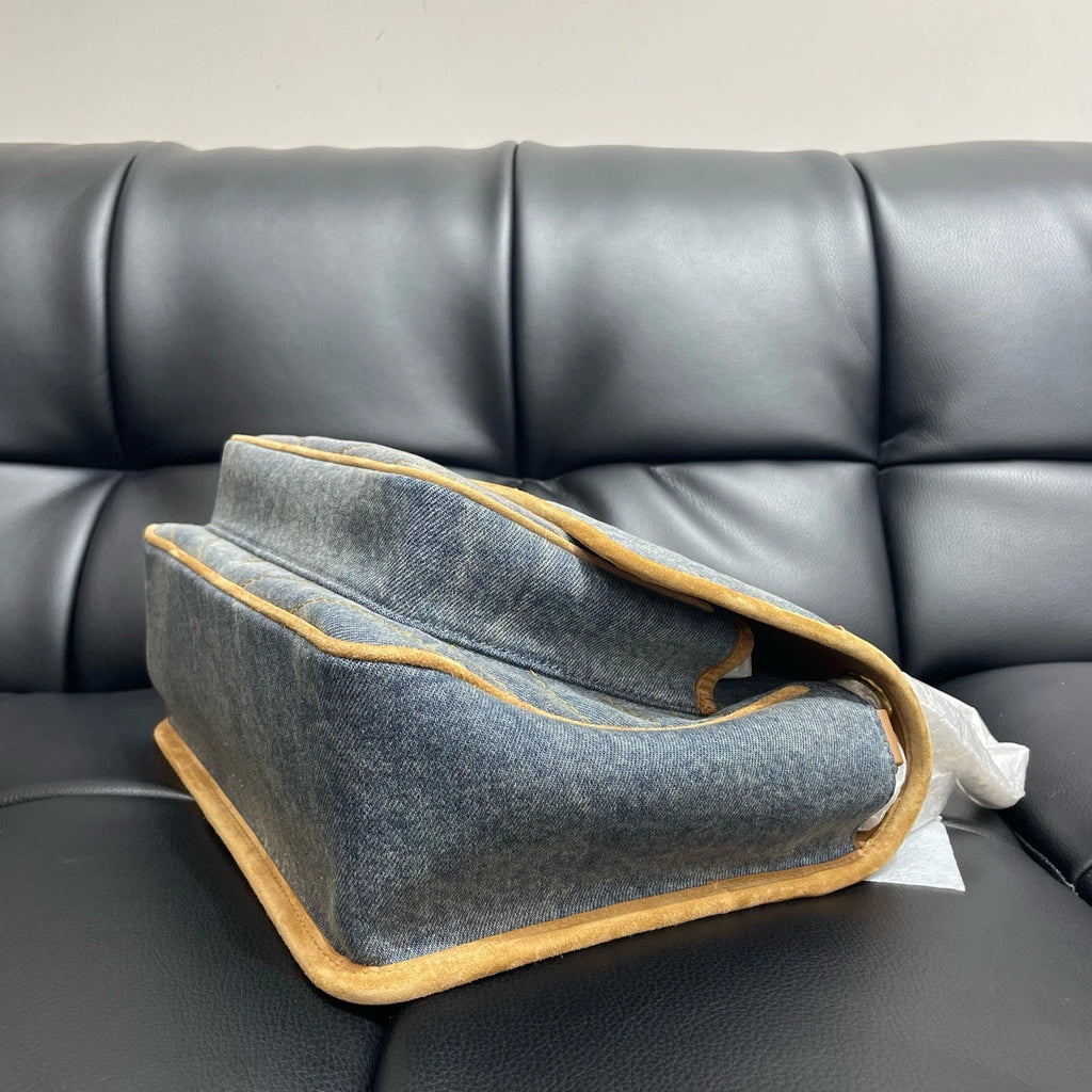 Saint Laurent Niki Gold Blue Shoulder Bag Excellent