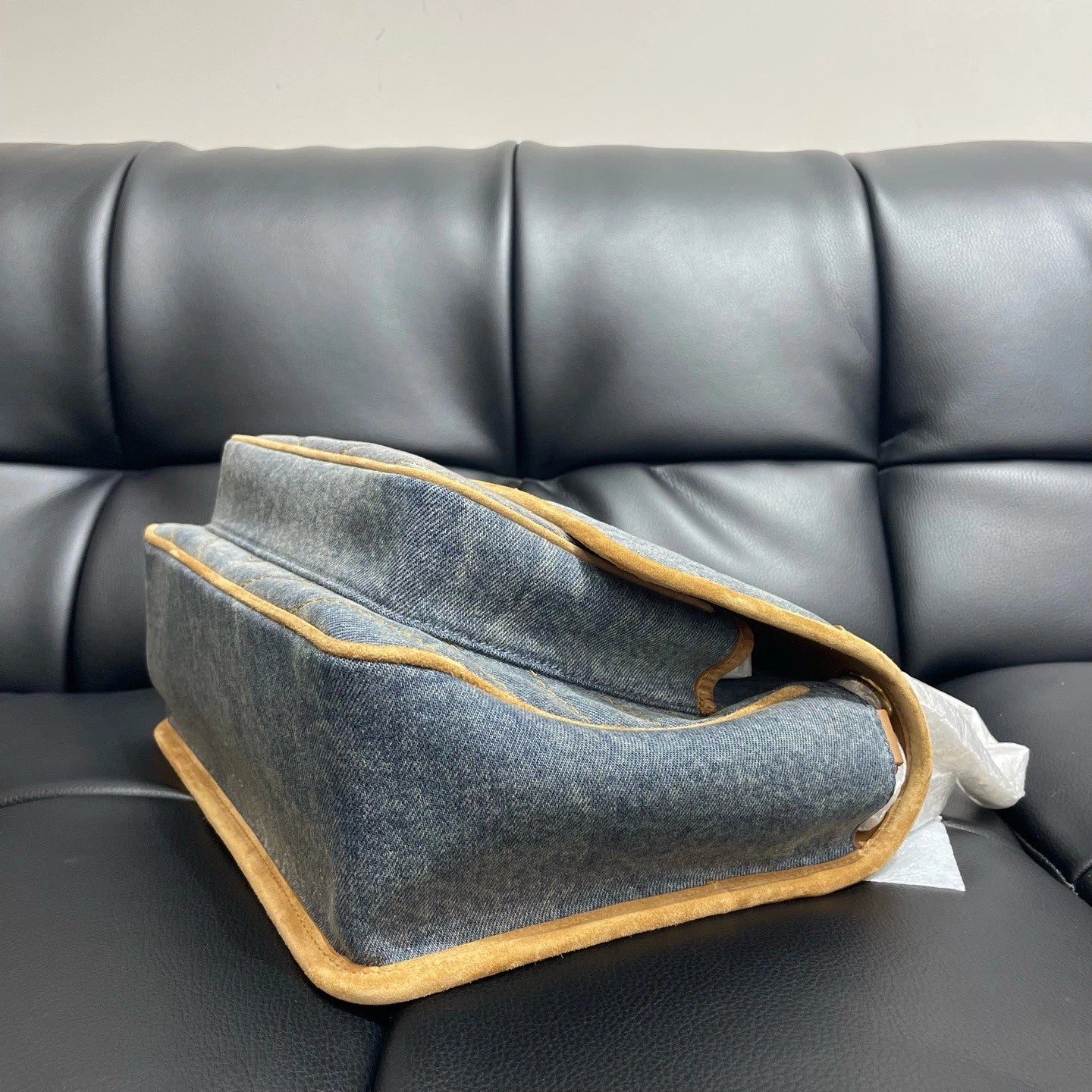 Saint Laurent Niki Gold Blue Shoulder Bag Excellent