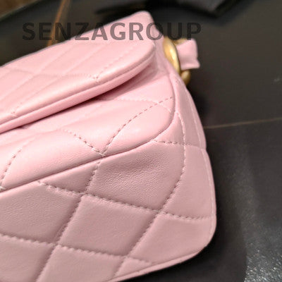 Chanel Quilted Pink Gold Chain Hobo Shoulder Bag - Classic & Fashionable