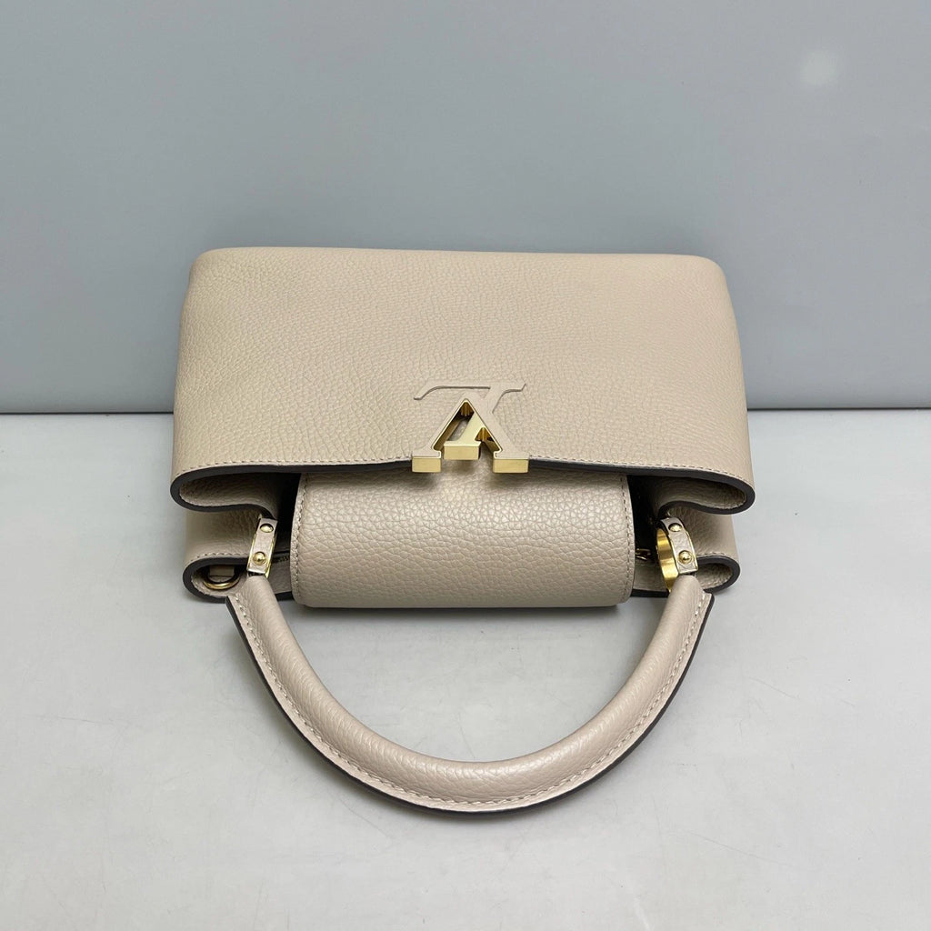 Louis Vuitton Capucines Gold Gray Crossbody Top Handle Excellent