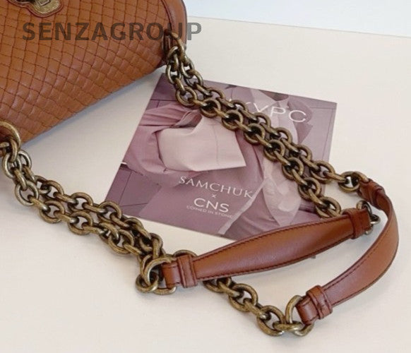 Bottega Veneta Olimpia Knot Chain Shoulder Bag Brown Gold Used Women Classic