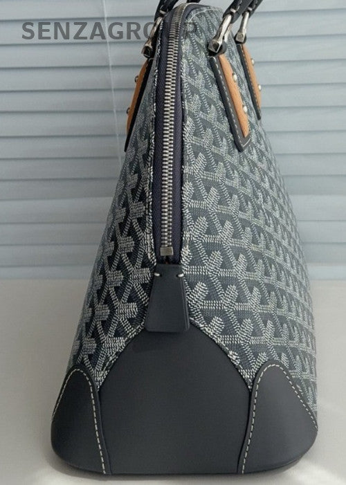 Goyard Canvas Leather Tote Bag Black Orange Silver Used Women Classic Designer