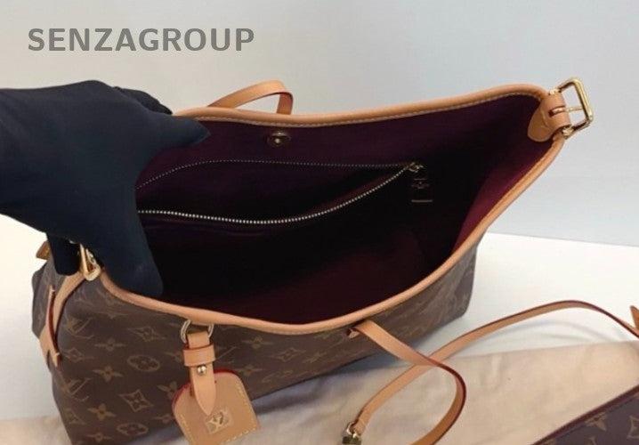 Louis Vuitton Carryall PM Monogram Shoulder Bag Crossbody Brown Gold Women