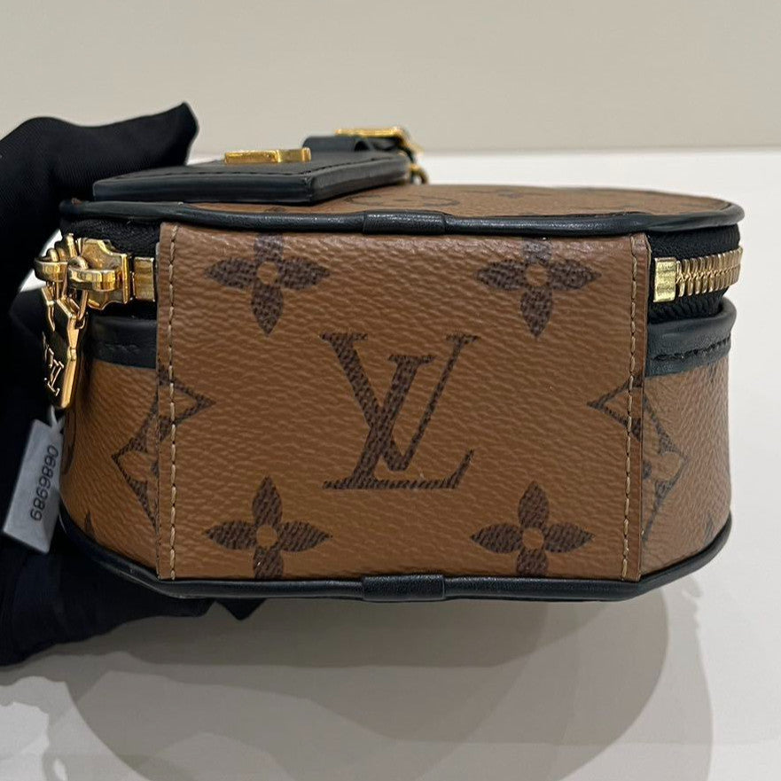 Louis Vuitton Mini Hard Trunk Monogram Crossbody Bag Brown Black Gold
