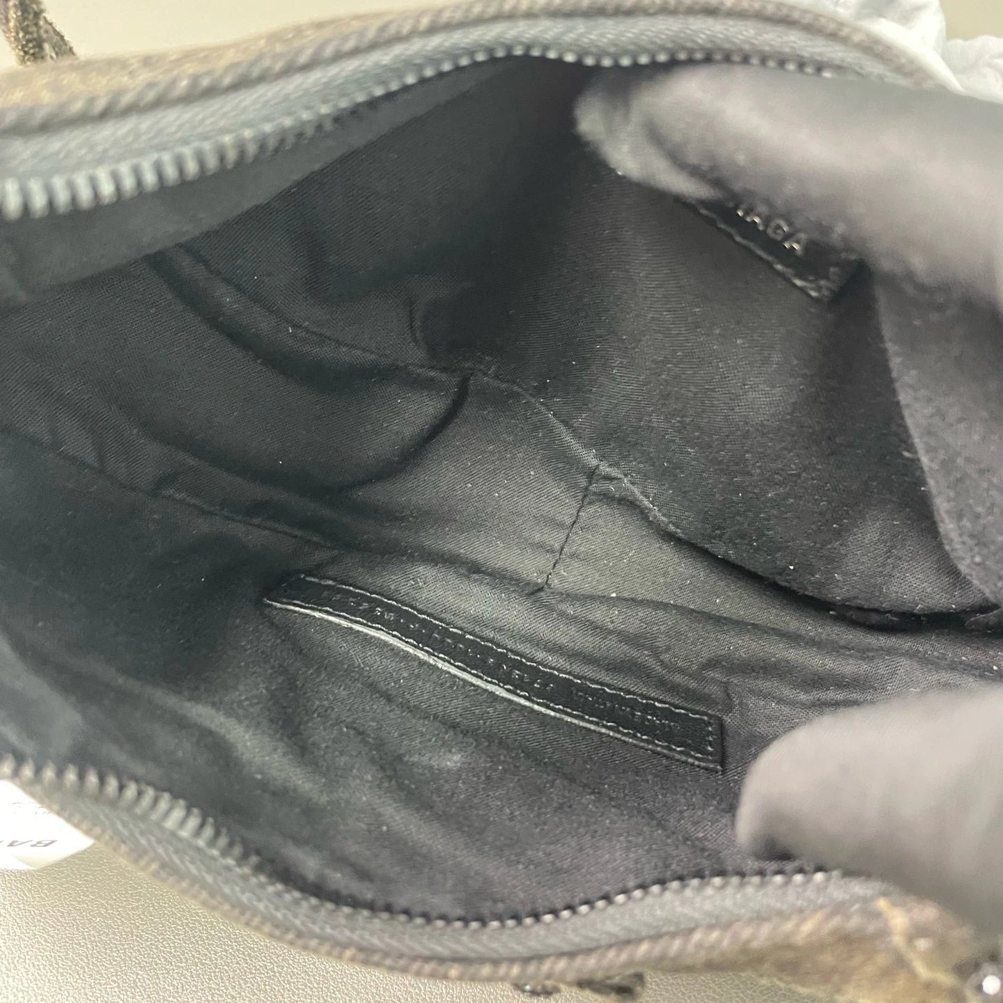 Balenciaga Lecagole XS Denim Motorcycle Bag With Rhinestone Women