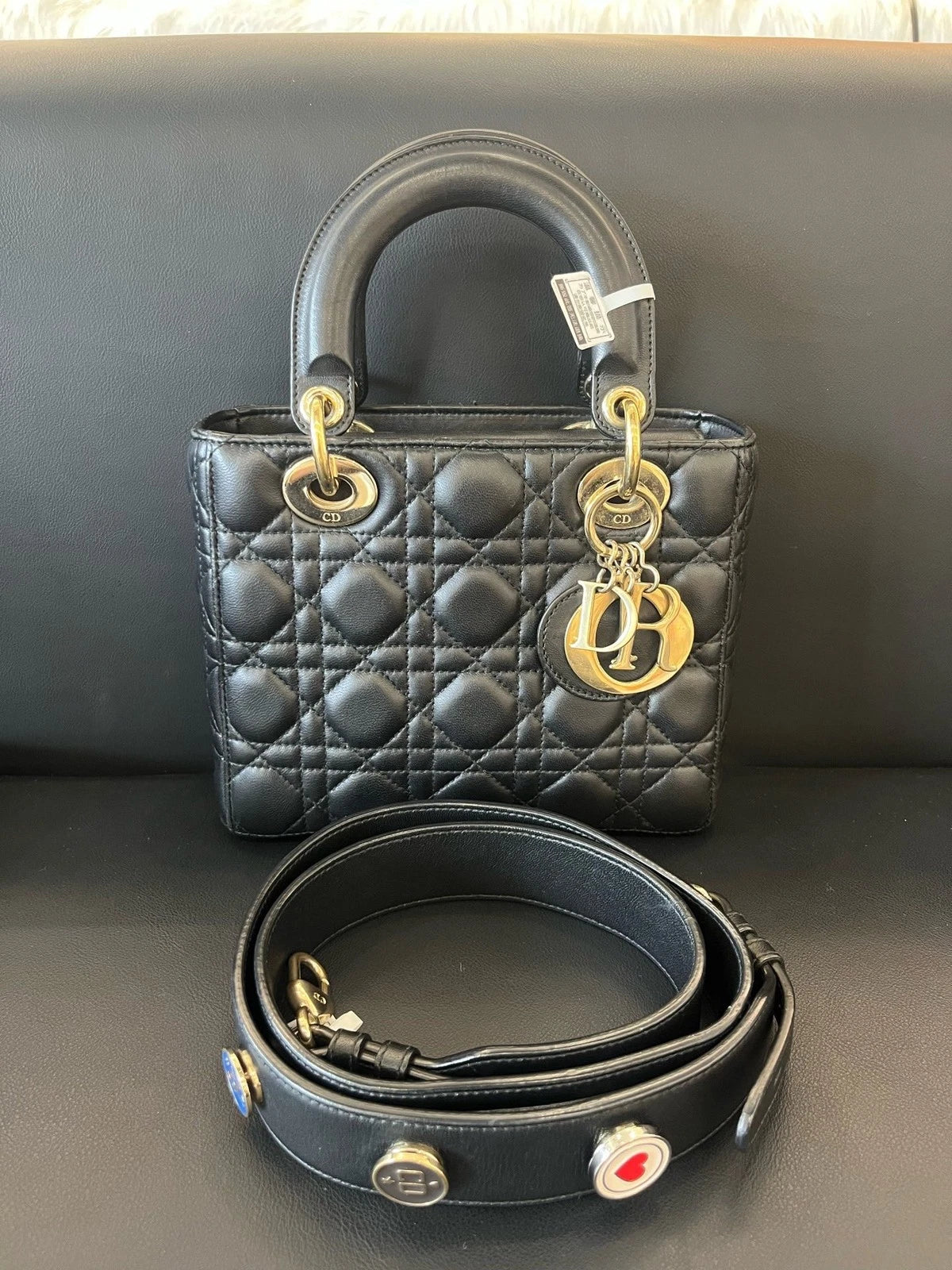 Dior Lady Dior Lambskin Crossbody Handbag Excellent