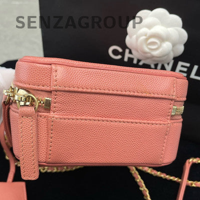 Chanel Pink Quilted Camera Bag Gold Hardware Chain Strap Shoulder Bag