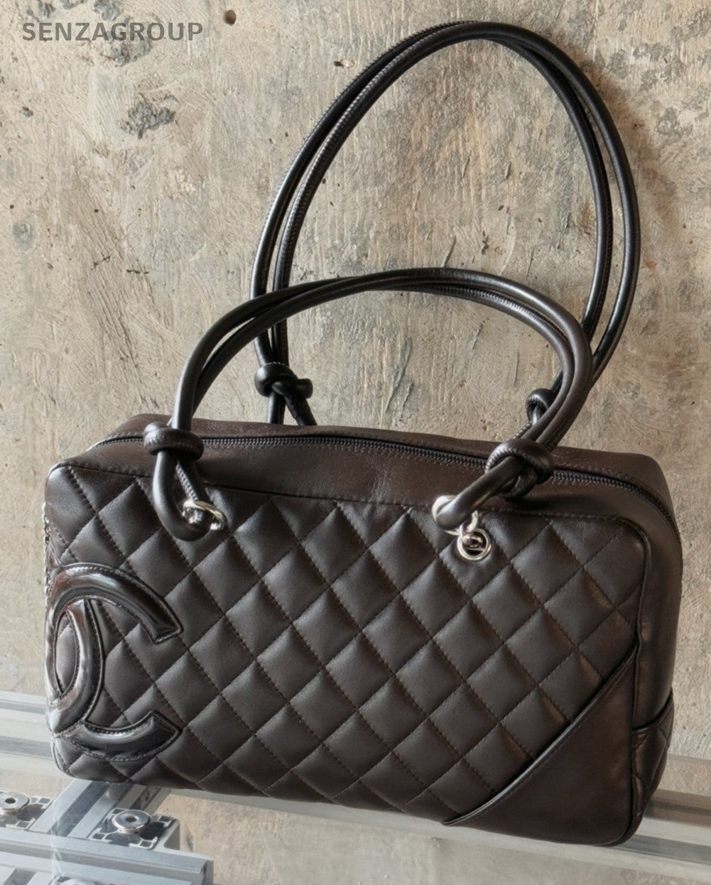 Chanel Cambon Pillow Bag Top Handle Shoulder Bag Women Black