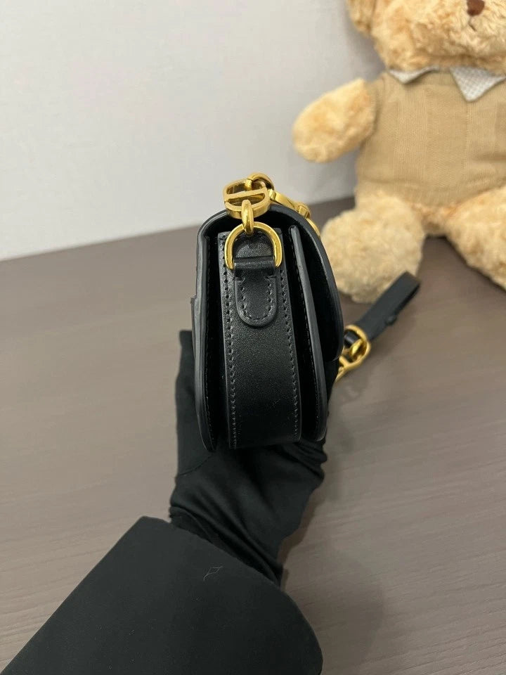 Dior Black Leather Montaigne Avenue30 Shoulder Bag For Women