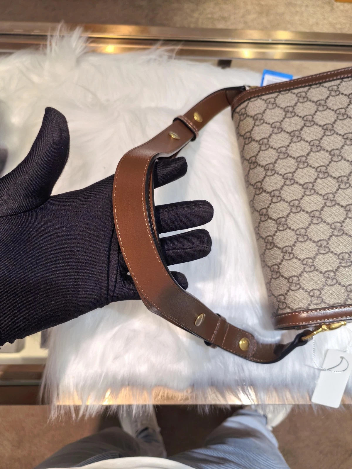 GUCCI 1955 Brown Label Leather Shoulder Bag For Women