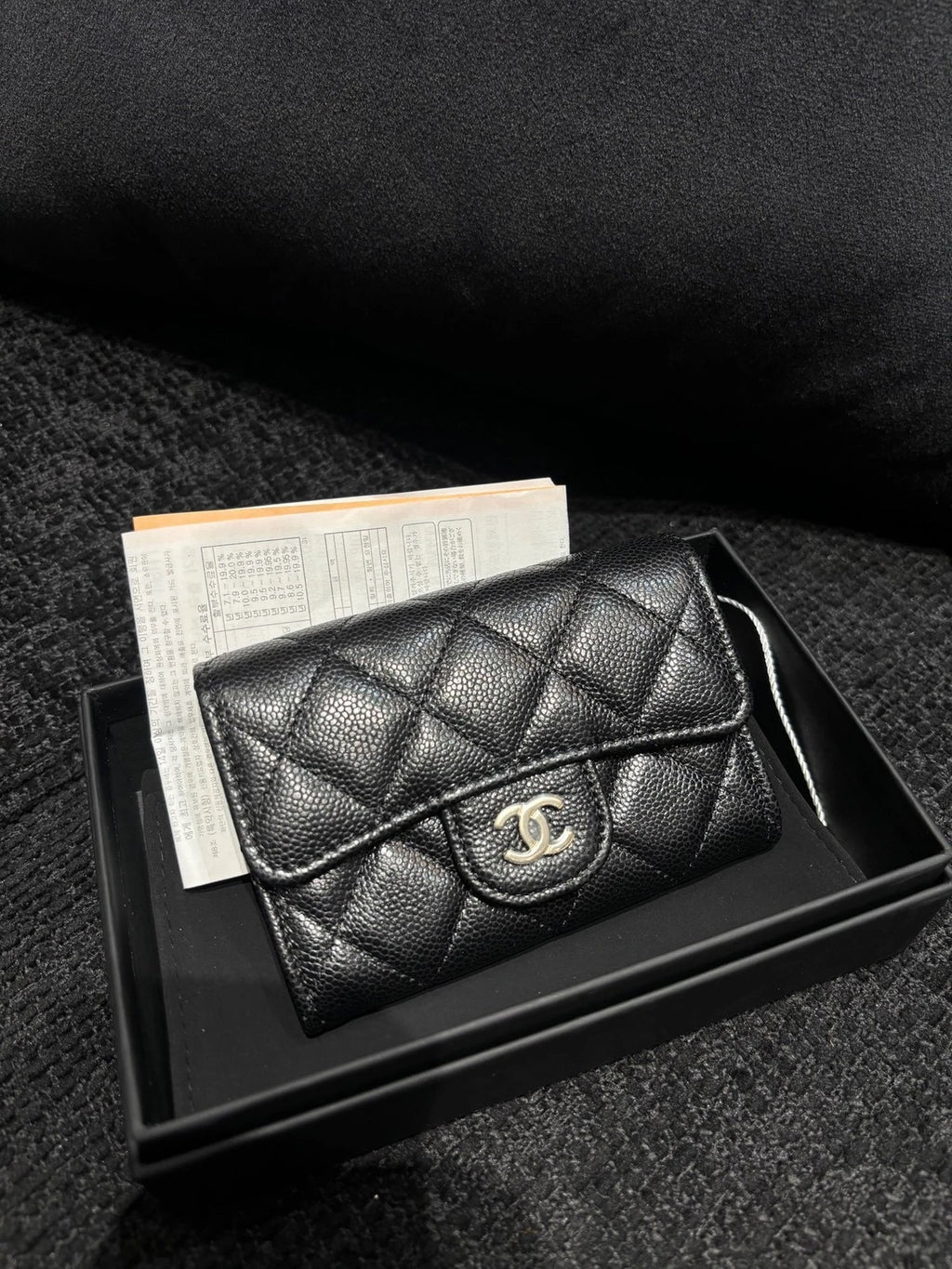 Chanel CF Black Card Holder Wallet For Women