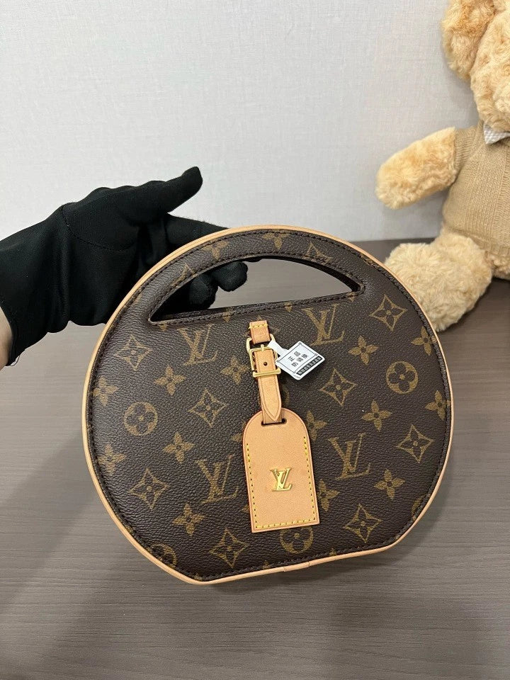 Louis Vuitton Canvas Small Round Top Handle Handbag For Women