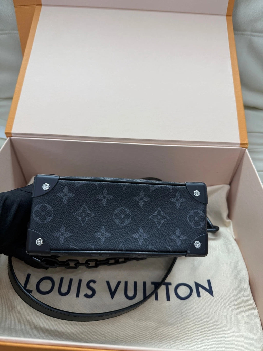 Louis Vuitton Soft Trunk Black Monogram Shoulder Bag For Women
