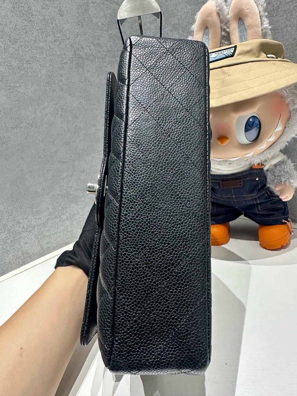 Chanel Black Silver CF Medium Quilted Chain Shoulder Bag Classic Fashion