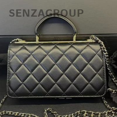 Chanel Trendy CC WOC Black Gold Lambskin Shoulder Bag Women Classic