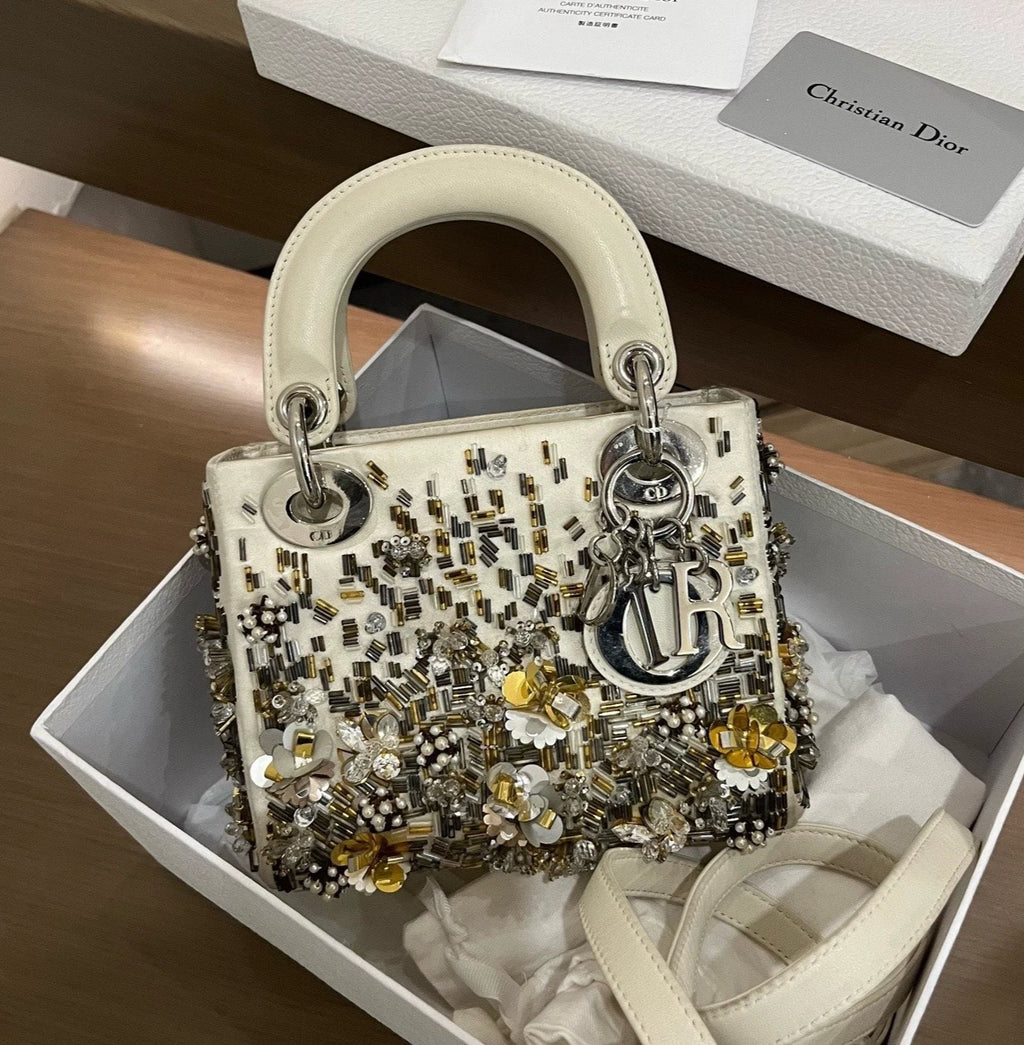 Christian Dior Lady Dior Cannage Top Handle Bag Shoulder Bag Crossbody Women
