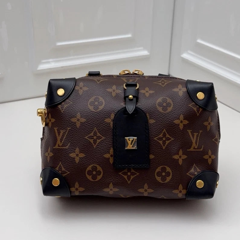 Louis Vuitton Petite Malle Souple Monogram Chain Shoulder Crossbody Women