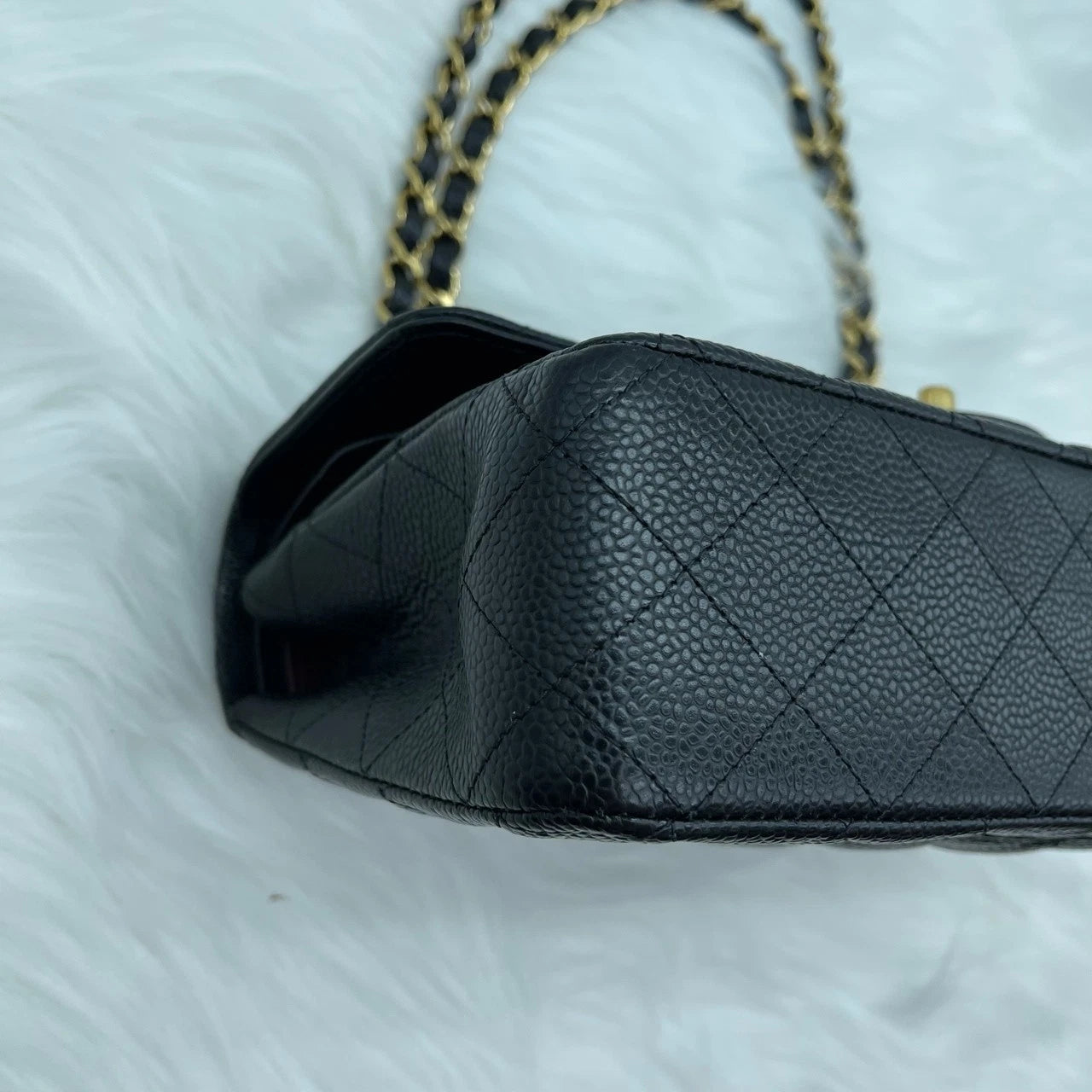 CHANEL Classic CF Black Leather Shoulder Crossbody Bag For Women