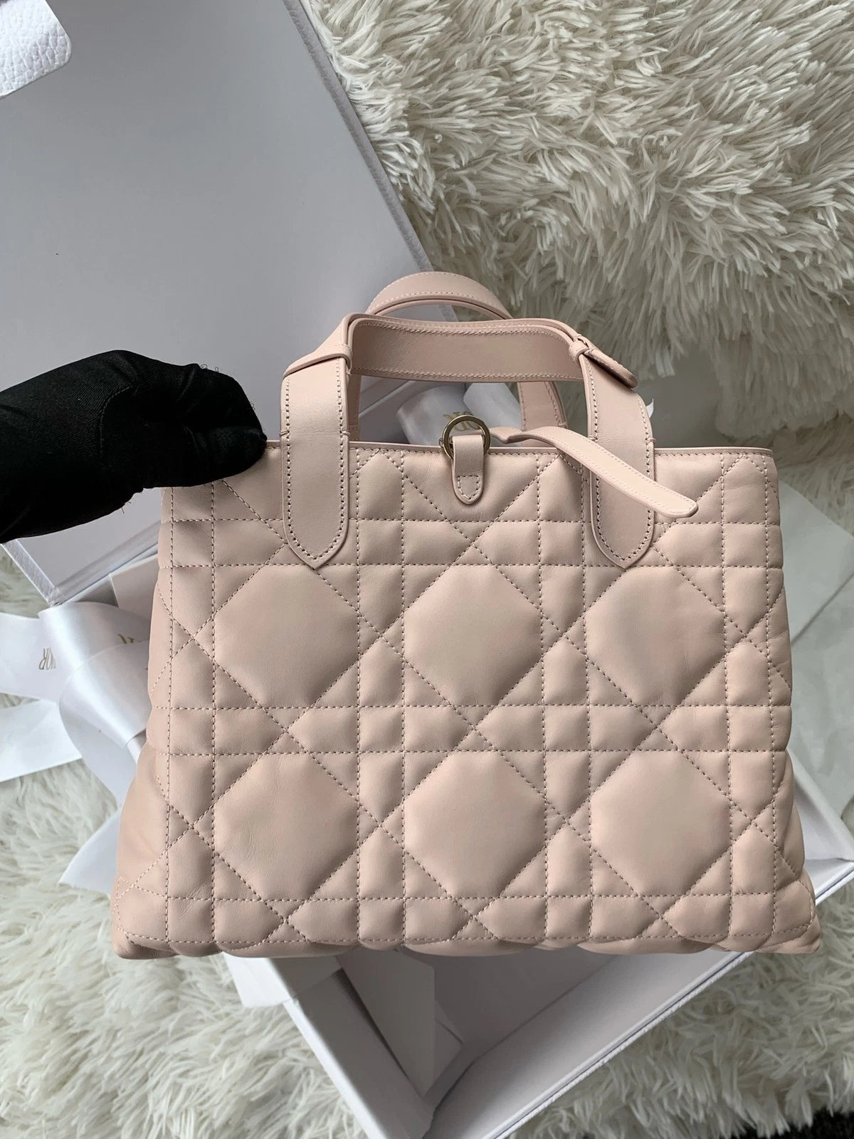Dior New Medium Pink Leather Tote Bag For Women