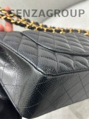 Chanel Classic Flap Medium Black Caviar Leather Chain Shoulder Bag