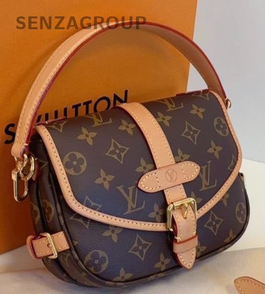Louis Vuitton Saumer BB Monogram Top Handle Bag Shoulder Bag Brown Gold Women