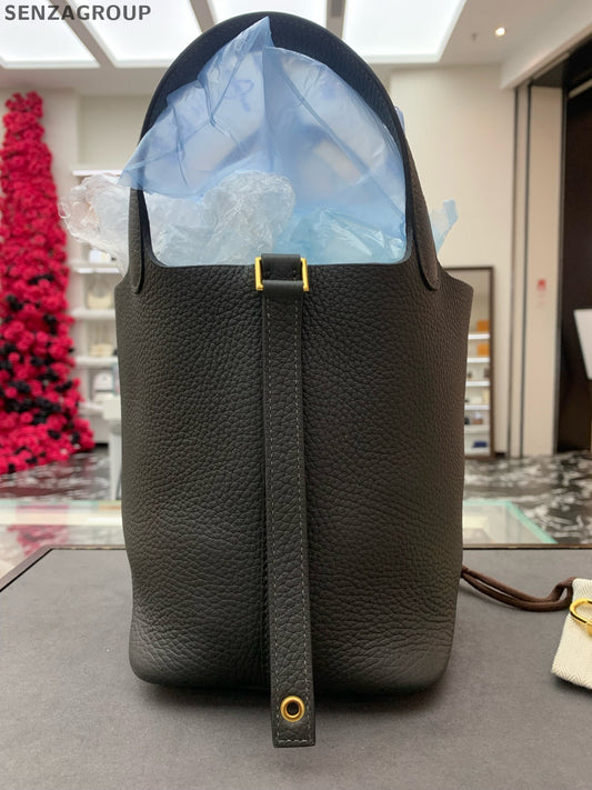 Hermès Picotin 18 Black Gold Tote Shoulder Bag Classic Fashion Women