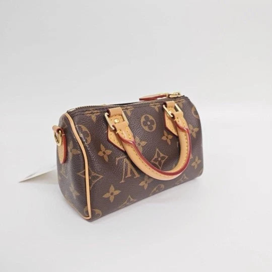 Louis Vuitton Speedy Nano Canvas Handbag Crossbody Bag Excellent