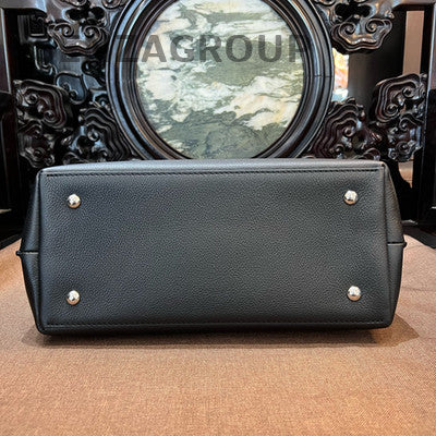 Louis Vuitton Black Silver MY LOCKME EVER Medium Leather Handbag