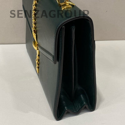 Gucci Sylvia 1969 Green Gold Buckle Leather Shoulder Bag Classic Fashion