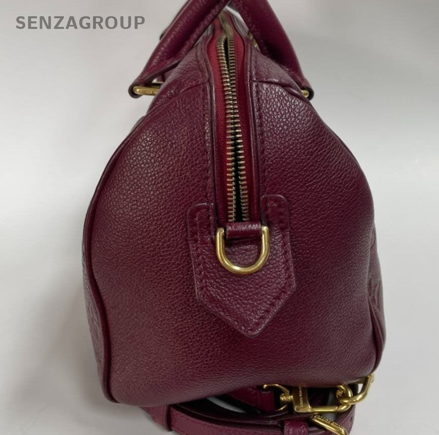 Louis Vuitton Speedy25 Monogram Top Handle Bag Crossbody Purple Gold Women