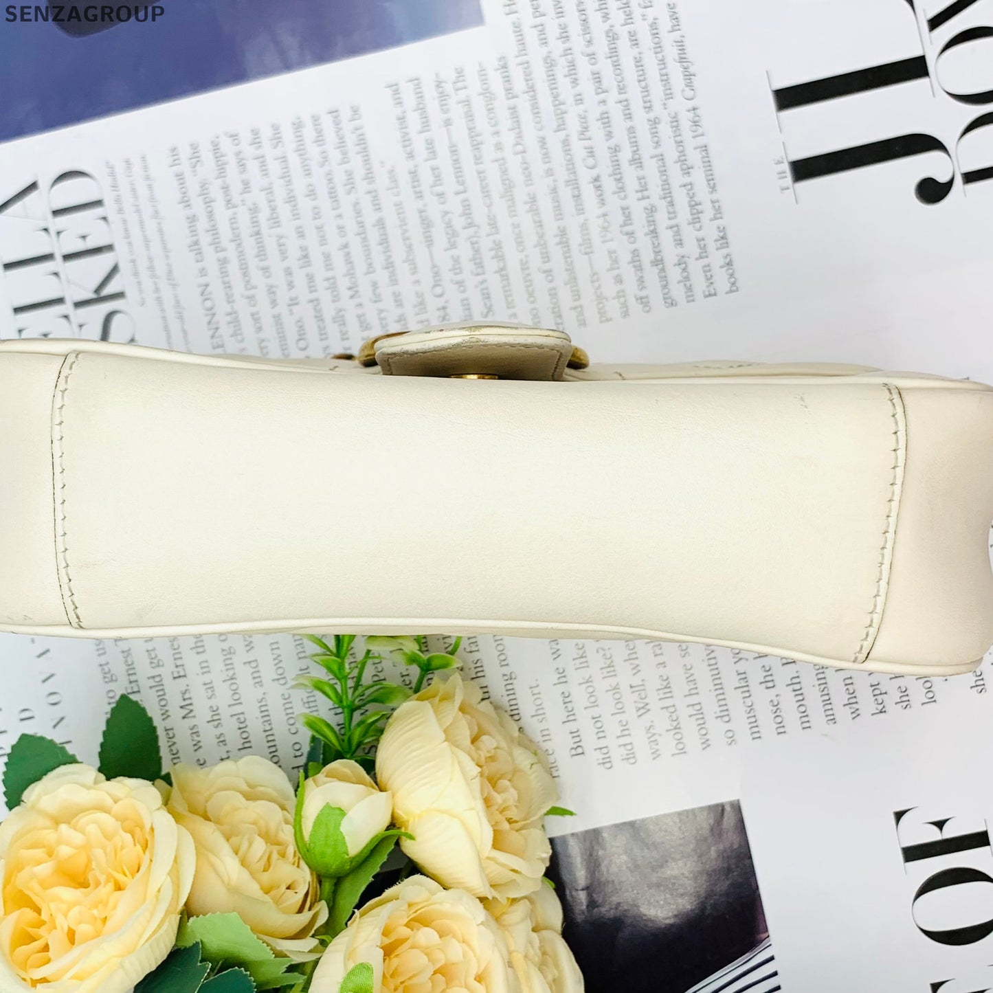 Gucci Marmont 22 White Gold Chain Shoulder Crossbody Bag Classic Fashion
