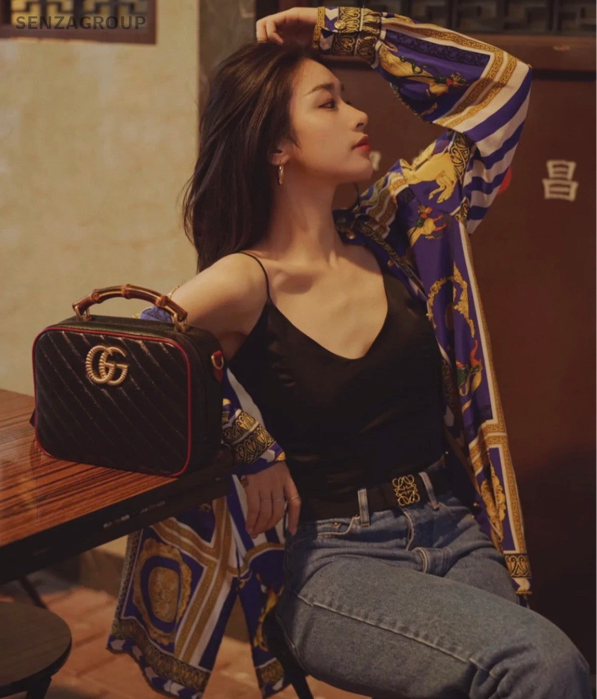 Gucci GG Marmont Camera bag Top Handle 2way Chain Shoulder Handbag Women